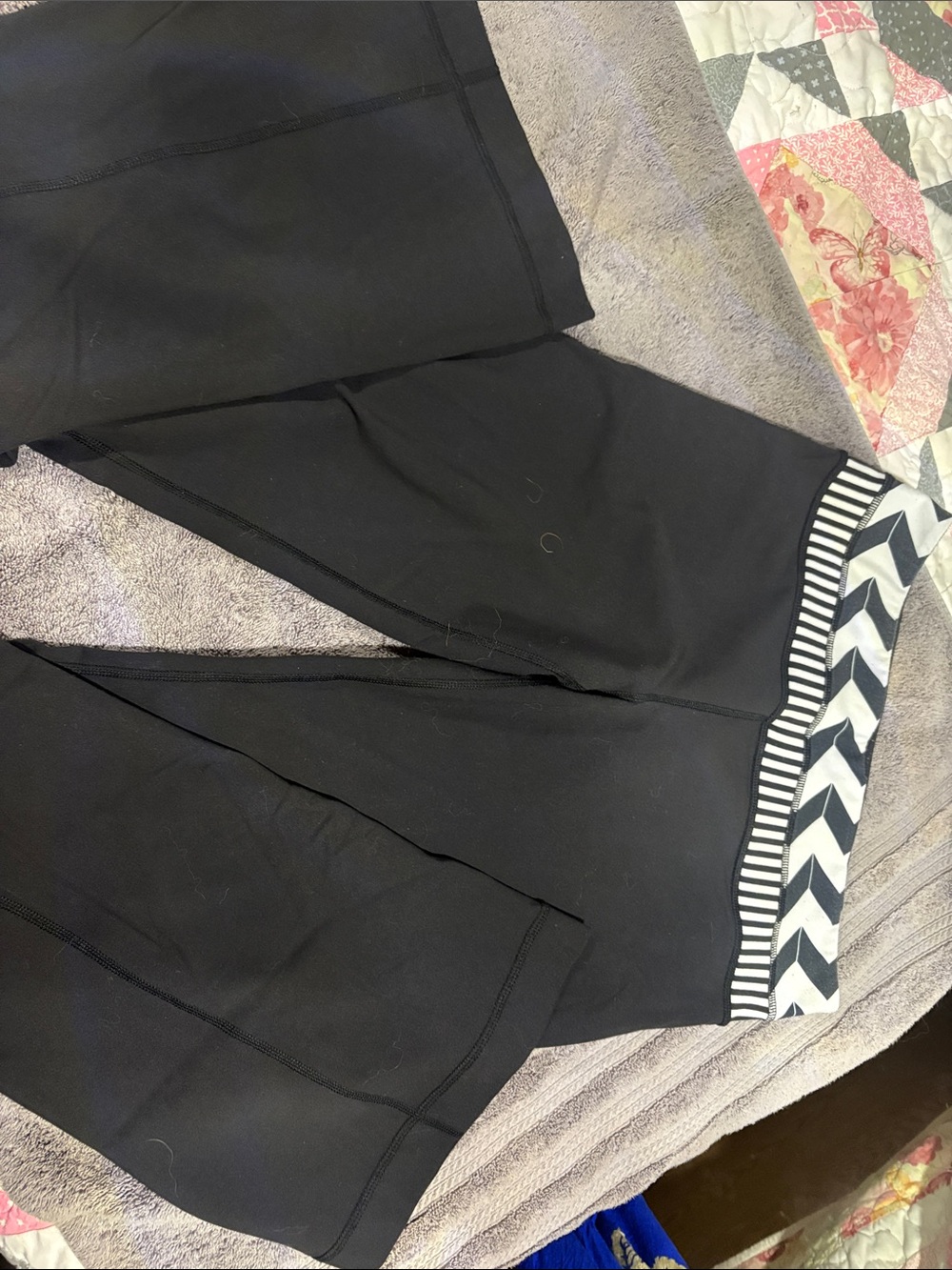 lululemon athletica Black Leggings with Chevron Waistband
